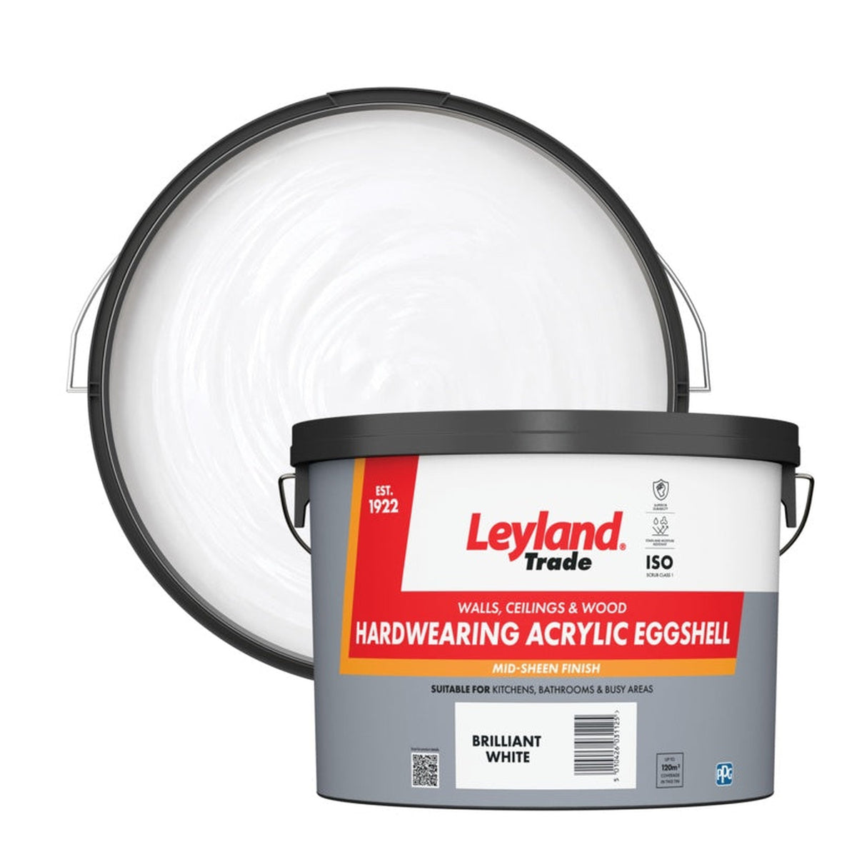 Hardwearing Acrylic Eggshell 10L - Brilliant White