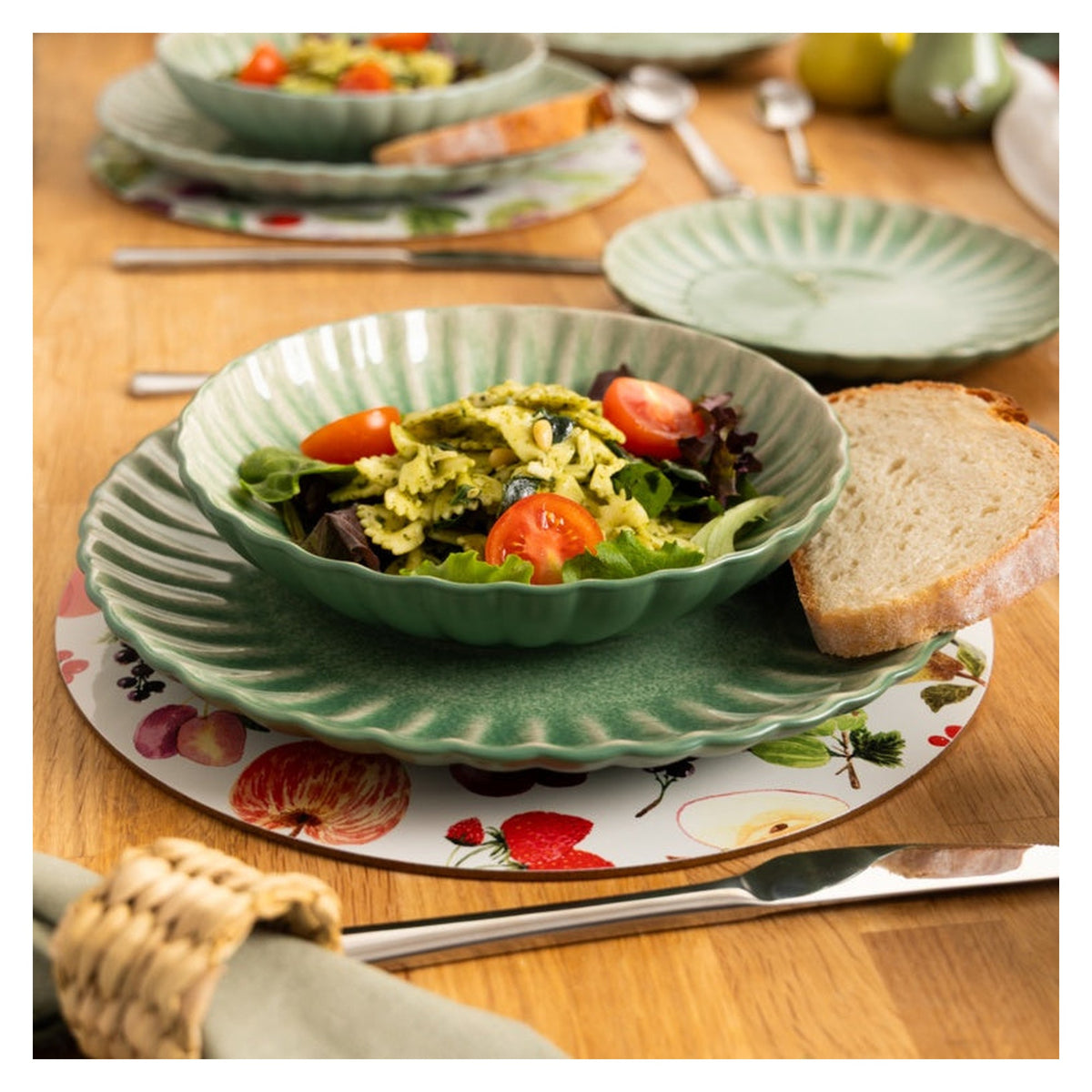 Harvest Harmony Pasta Bowl Green - 20cm, view 2