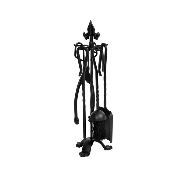Hearth and Home black cast iron 5 piece companion set 18 inch
