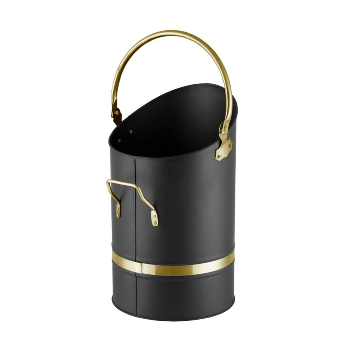 Hearth and Home 16 inch black and brass coal hod, view 2