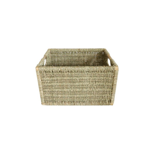 Hearth & Home natural rectangular log basket with handles