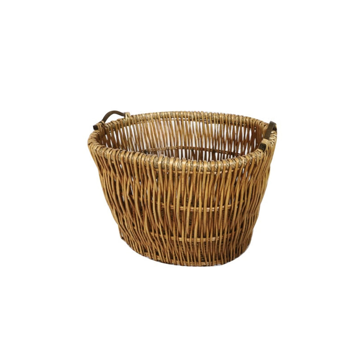 Hearth & Home oval log basket with wooden handles