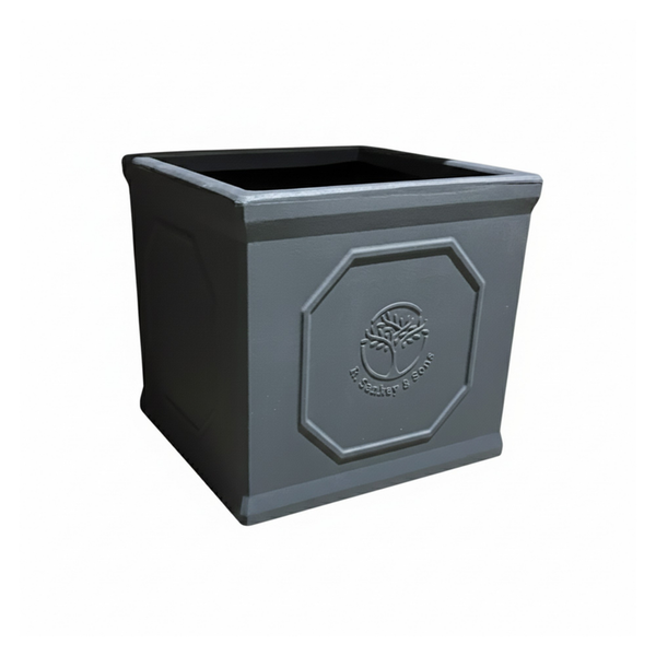 Heritage Graphite Large Square Planter - 38cm