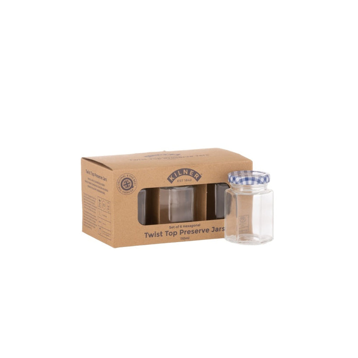 Hex Twist Top Jars Set 6 - 110ml, view 3