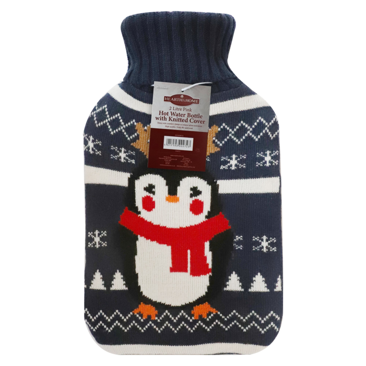 Hot Water Bottle With Winter Design Cover - 2L, view 3