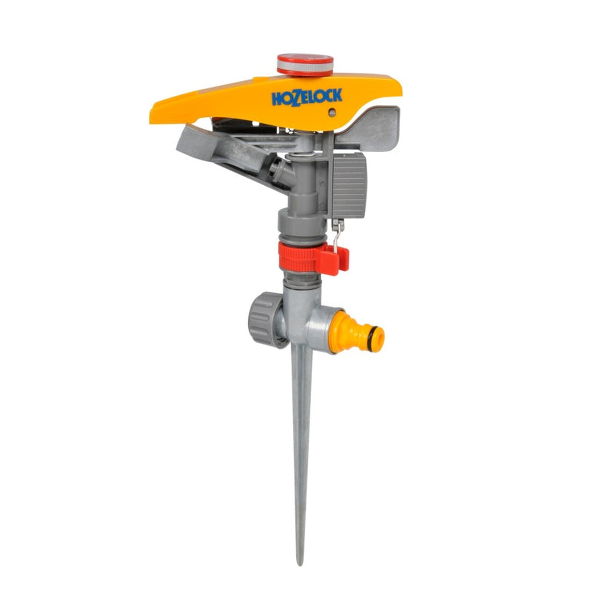 Hozelock pulsating sprinkler on a metal spike