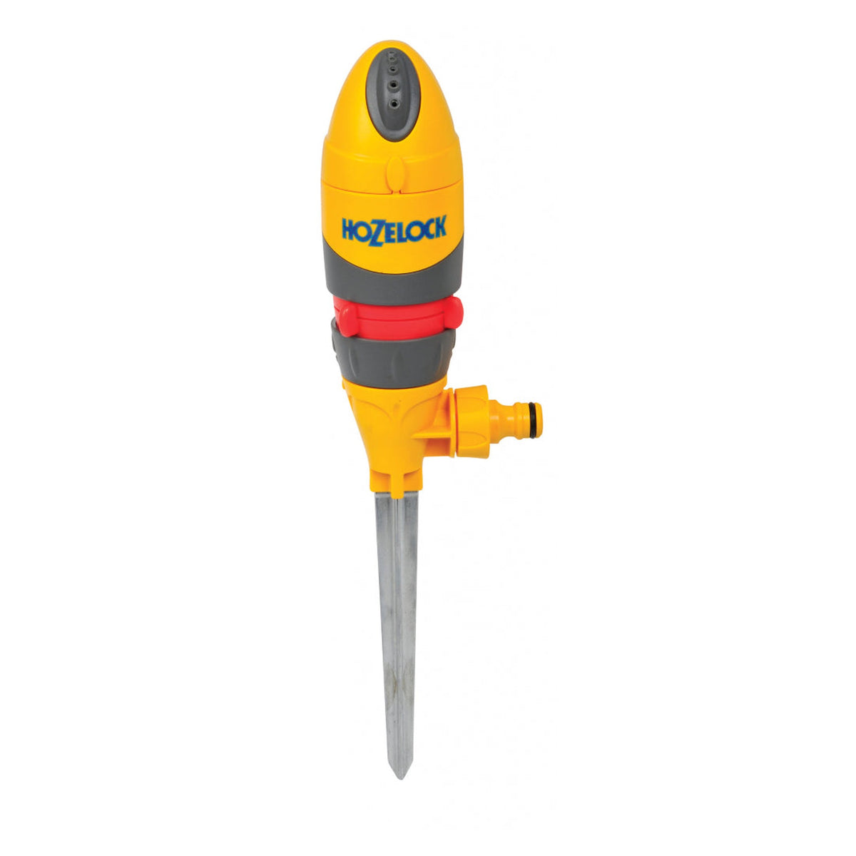 Hozelock Round Sprinkler Plus on metal spike