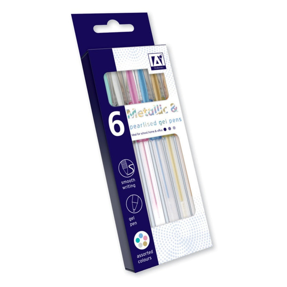 I G Design pack of 8 metallic and pearlised gel pens