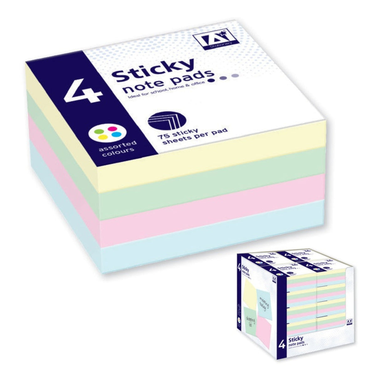 Pack of 4 I G Design square sticky note pads