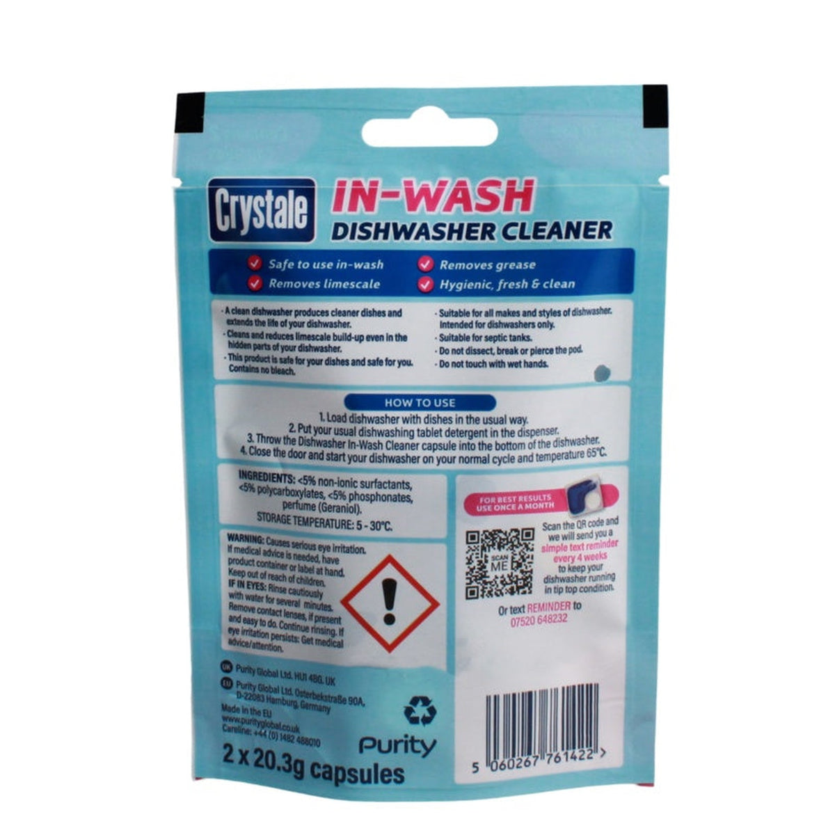In Wash Dishwasher Clearner - Pack 2, view 2