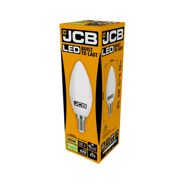 JCB LED candle bulb E14 470lm warm white