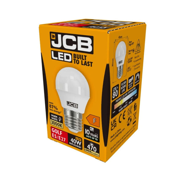 JCB LED golf ball opal 470 lumen E27 warm white bulb