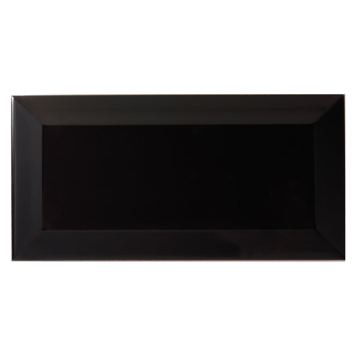 Johnson Tiles black gloss bevel brick wall tiles 200 x 100mm
