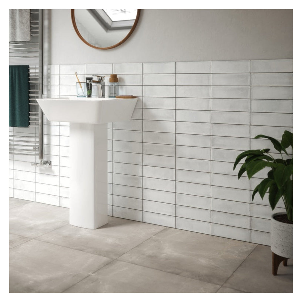 Johnson Tiles Melrose Stone gloss wall tile 245 x 75mm, view 2