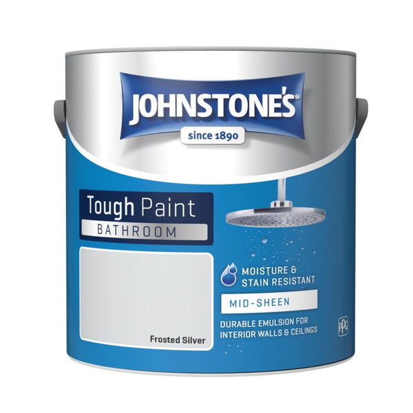 Johnstone's Bathroom Midsheen 2.5L tin in Frosted Silver