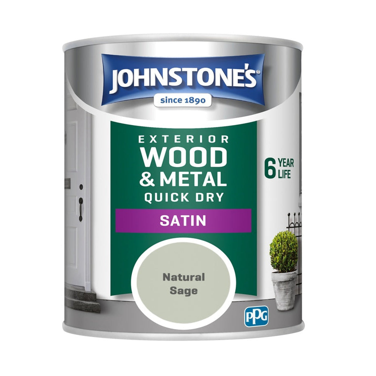 Johnstone's Exterior Quick Dry Satin 750ml in Natural Sage