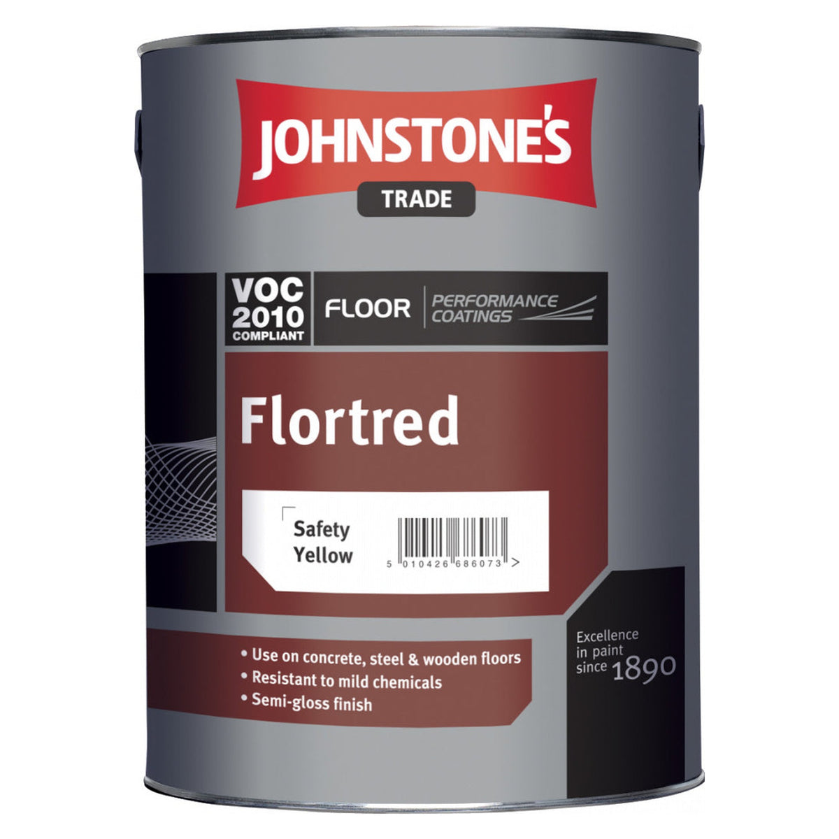 Johnstone's Flortred floor paint 5L tin in Princess Grey