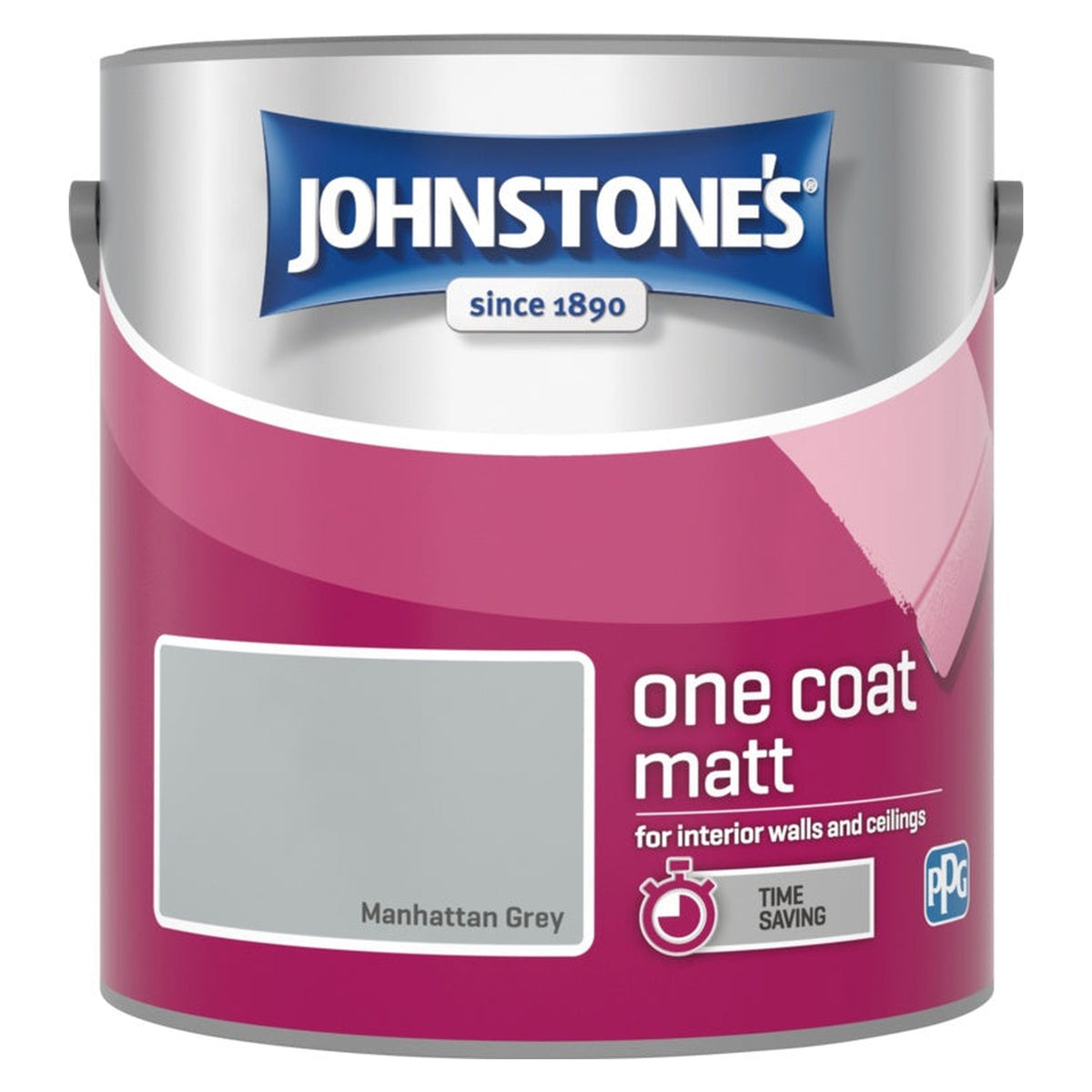 Johnstone's One Coat Matt 2.5L tin in Manhattan Grey