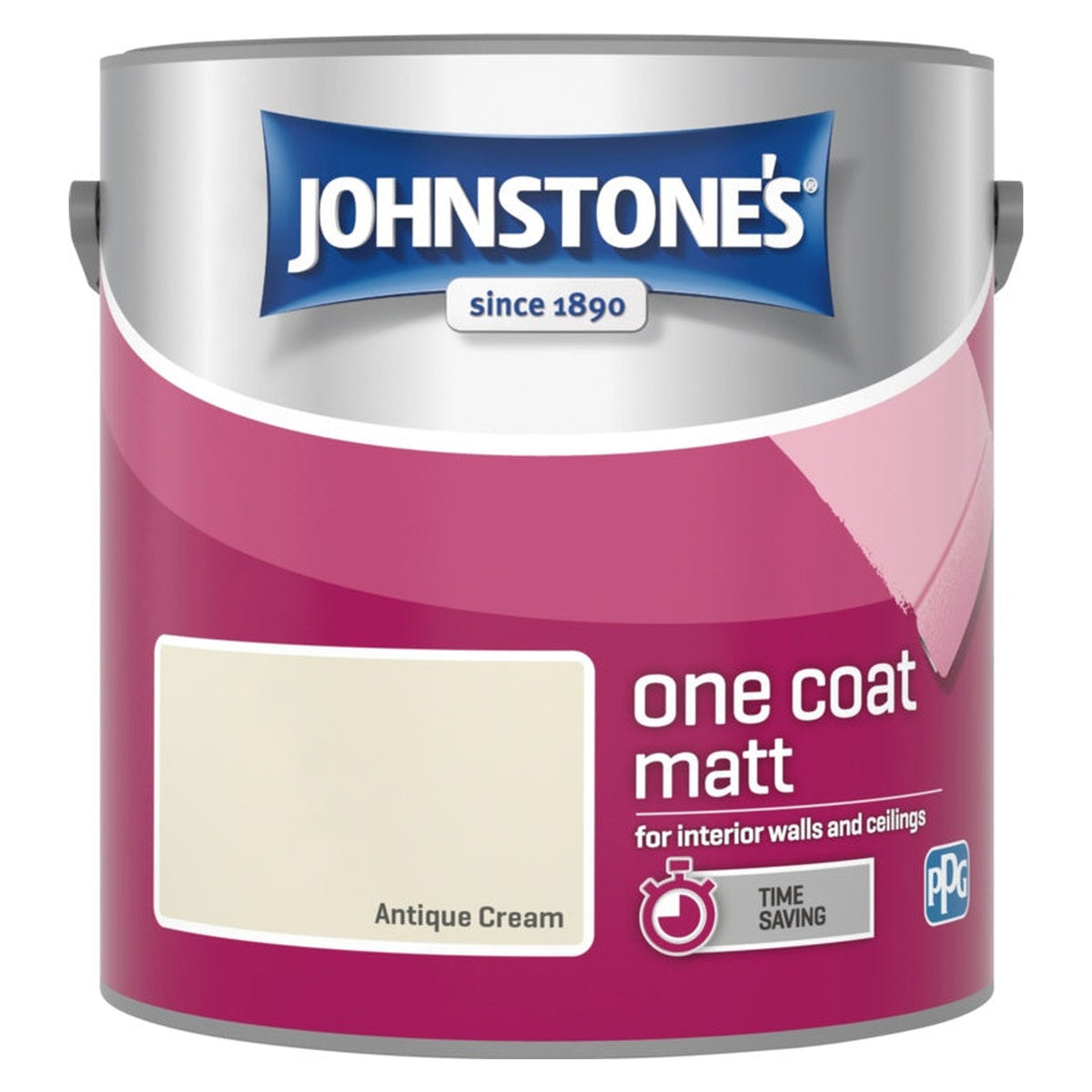 Johnstone's One Coat Matt Antique Cream 2.5L tin