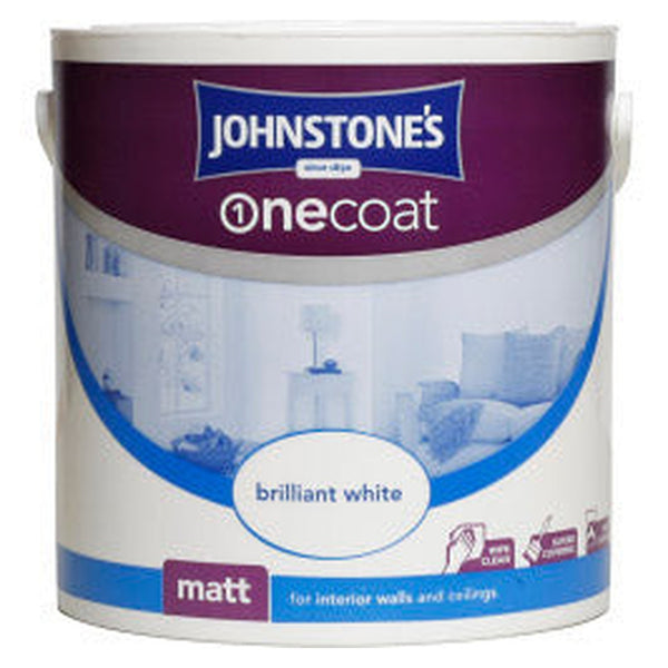 Johnstone's One Coat Matt Brilliant White 2.5L tin