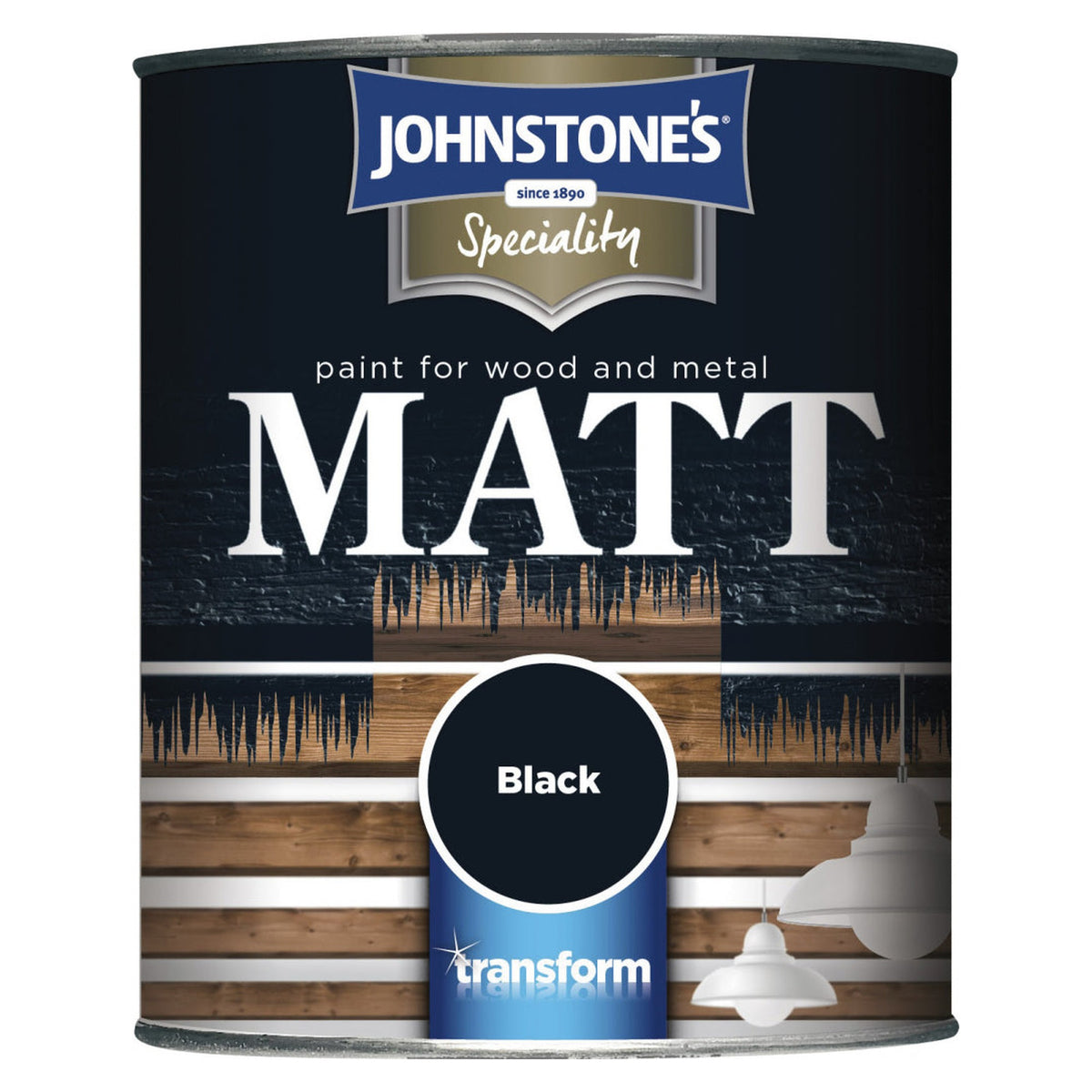 Johnstone's Paint for Wood and Metal 250ml in Black Matt
