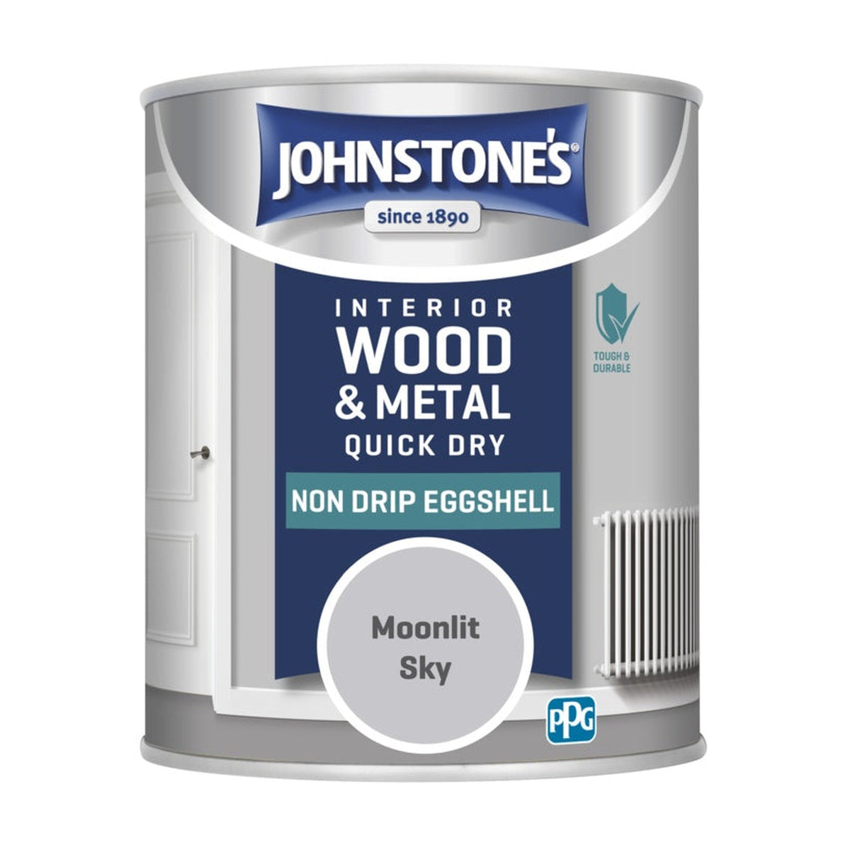 Johnstone's Quick Dry Non Drip Eggshell 750ml tin in Moonlit Sky