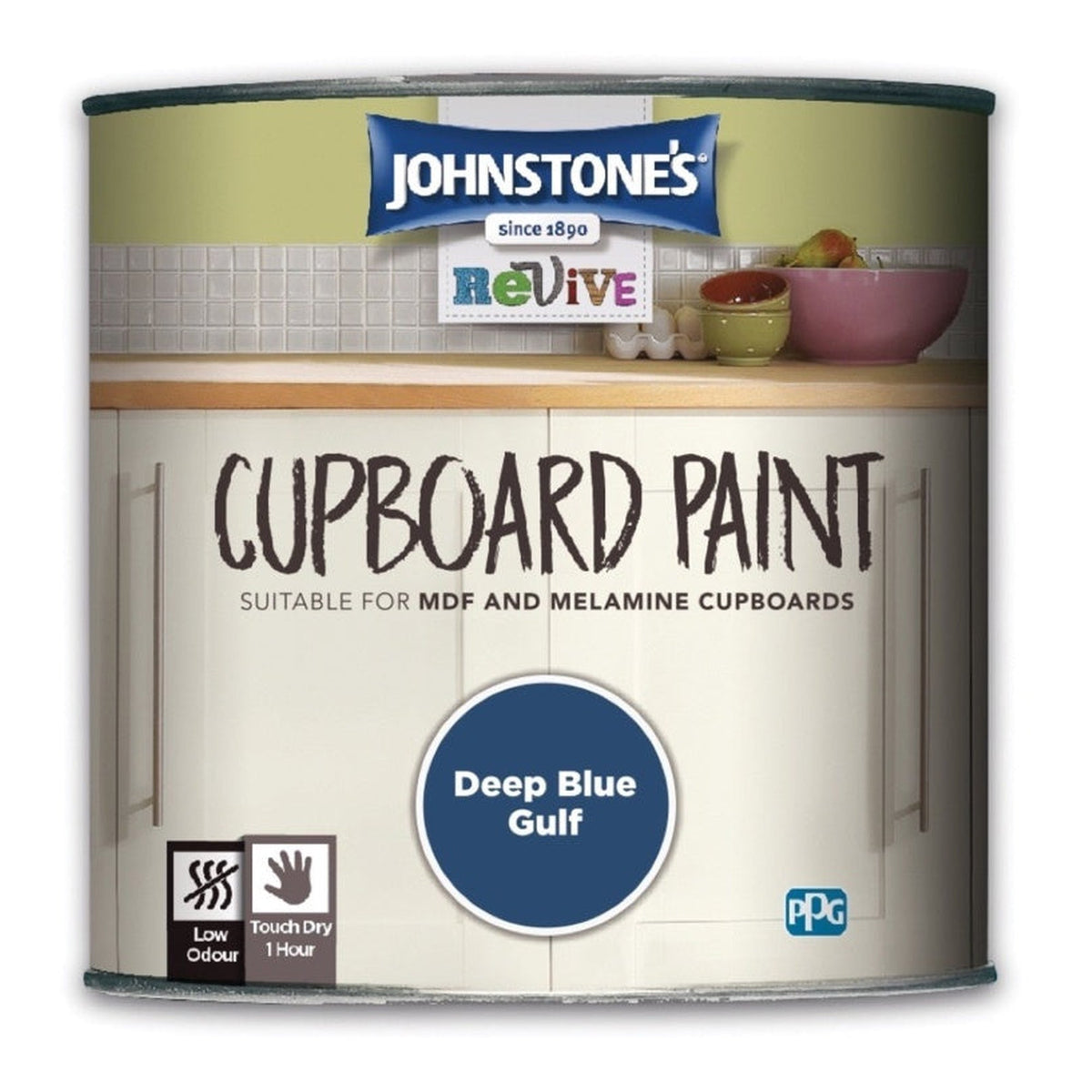 Johnstone's Revive Cupboard Paint 750ml in Deep Blue Gulf