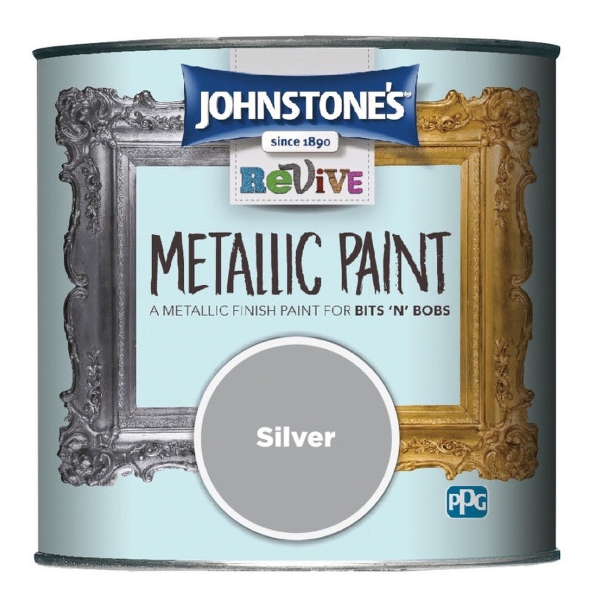 Johnstone's Revive Metallic Paint 375ml tin in Silver