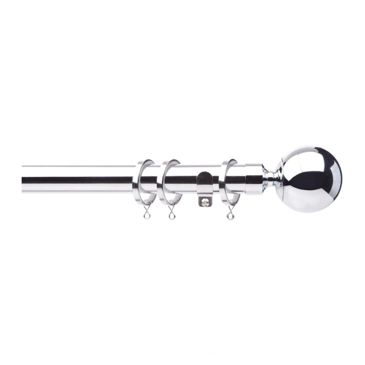 Jones Interiors Cosmos 28mm chrome curtain pole kit 120cm