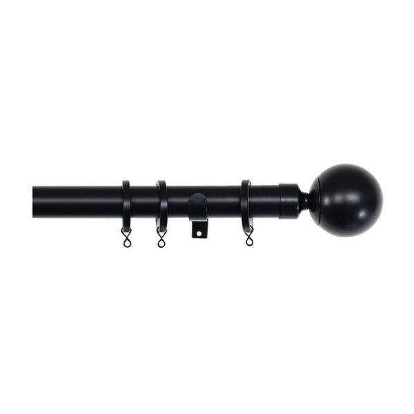 Jones Interiors Cosmos 28mm matt black curtain pole kit 120cm