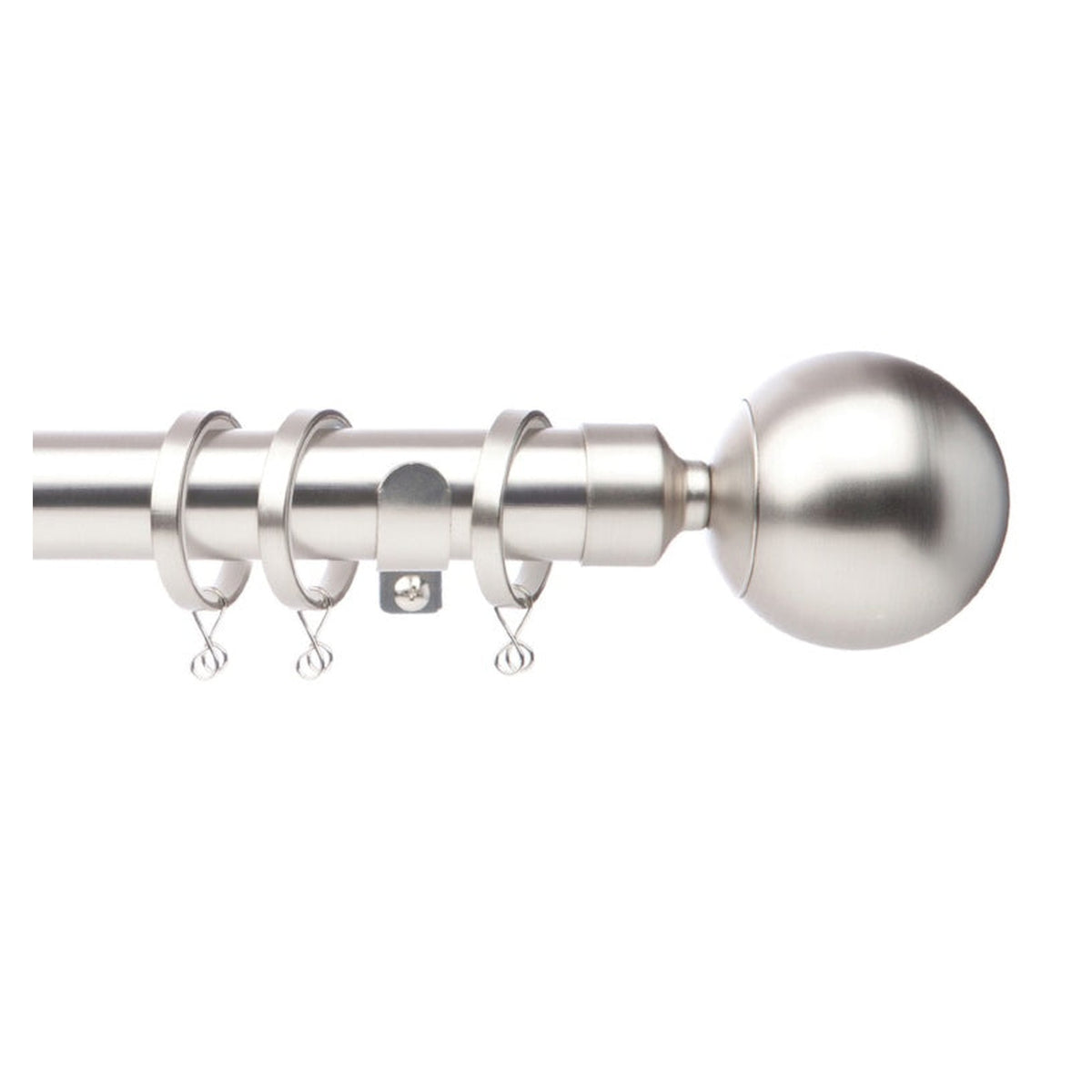Jones Interiors Cosmos 28mm matt nickel metal curtain pole kit 180cm, view 2