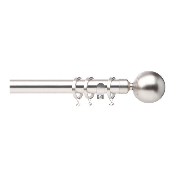 Jones Interiors Cosmos 28mm matt nickel metal curtain pole kit, 300cm