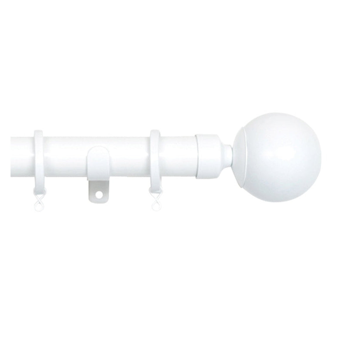 Jones Interiors Cosmos 28mm white metal curtain pole kit, 300cm, view 2