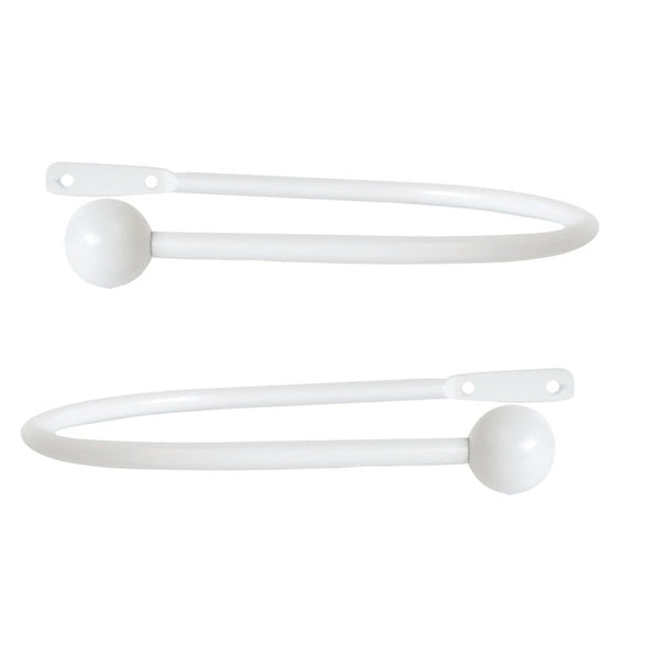 Jones Interiors Cosmos white metal curtain holdback