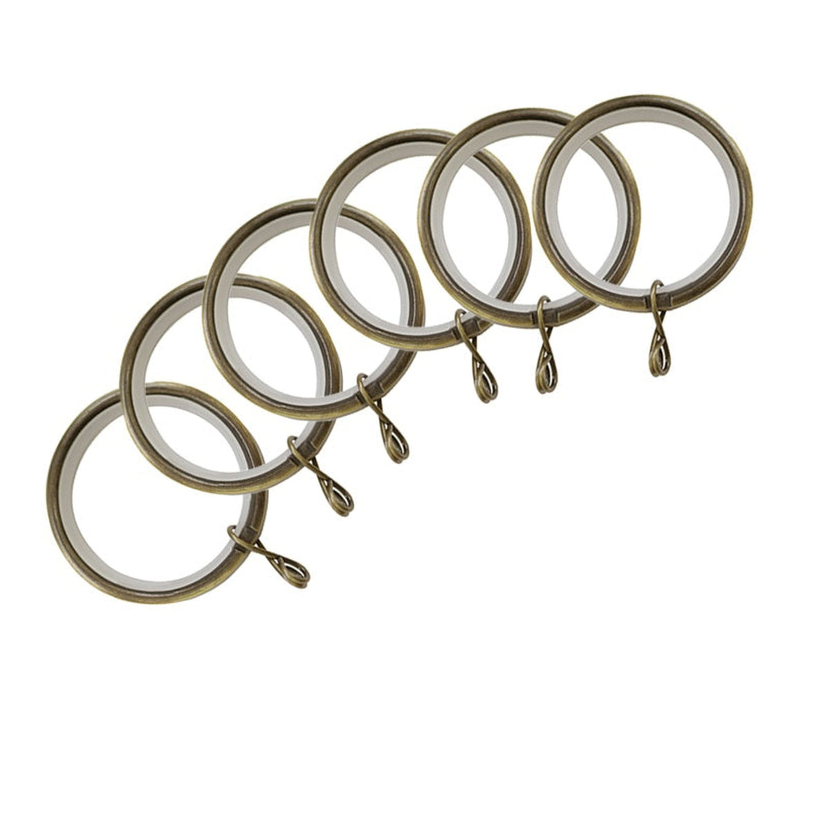 Jones Interiors Cosmos antique brass curtain rings, pack of 6