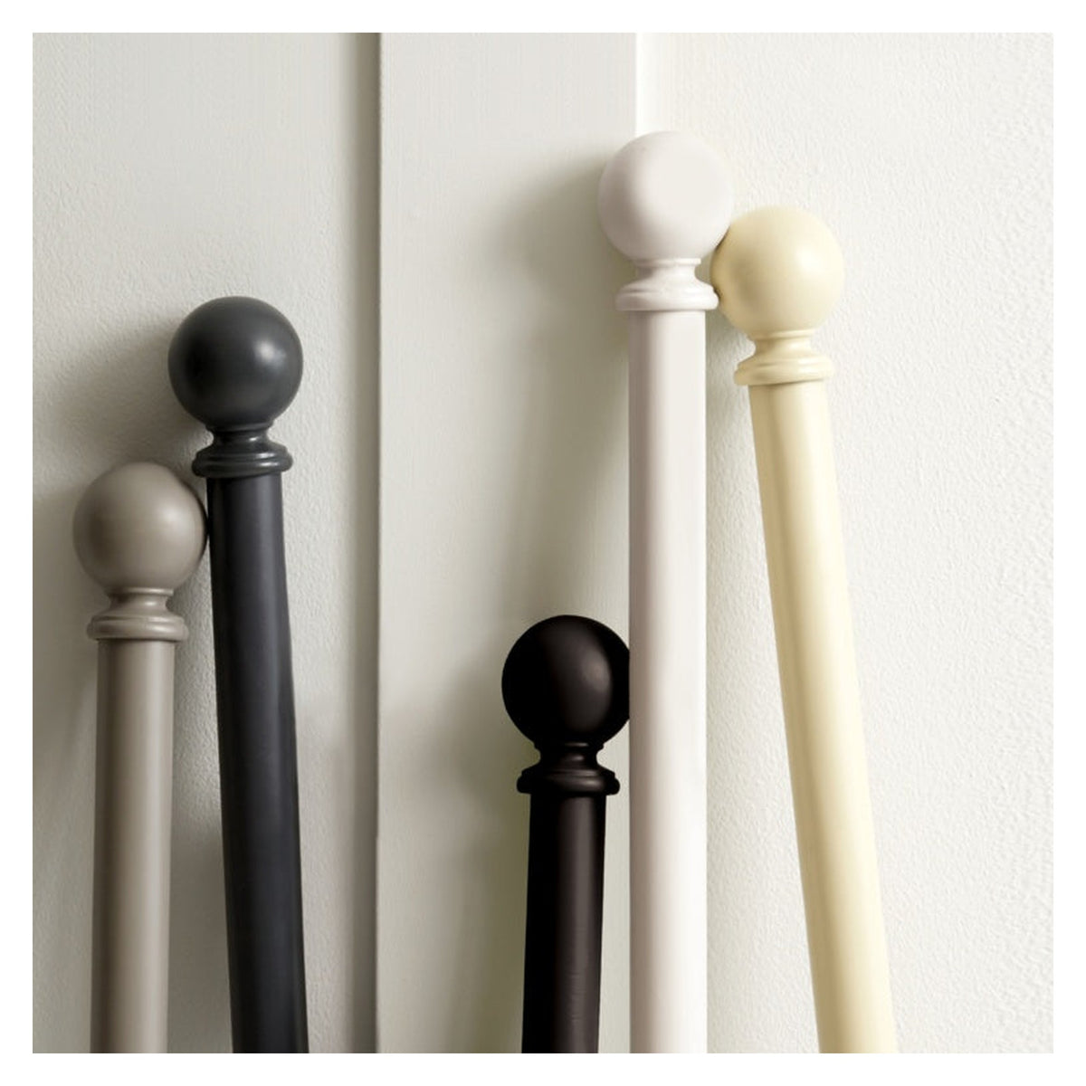 Jones Interiors Shore black wood curtain pole kit 300cm, view 6