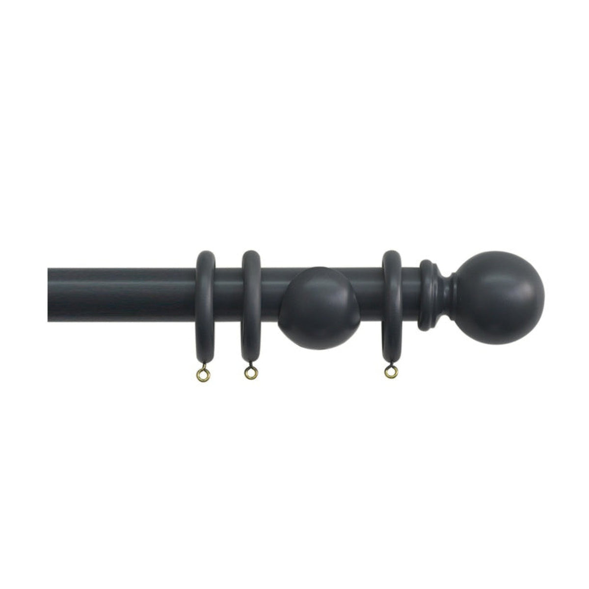 Jones Interiors Shore 35mm charcoal wood curtain pole kit 240cm