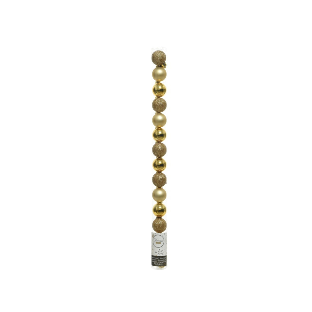 Kaemingk light gold shatterproof baubles, 3cm
