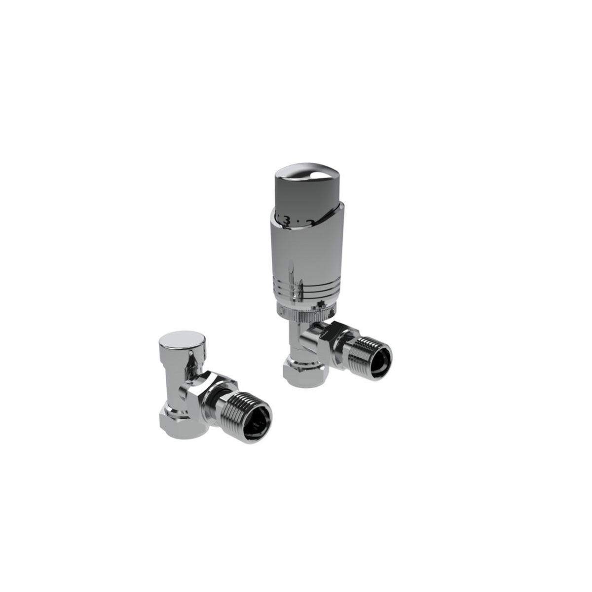 Kartell Design chrome angled TRV twin pack, 15mm