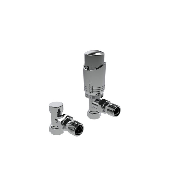 Kartell Design chrome angled TRV twin pack, 15mm