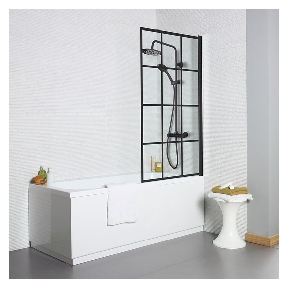 Kartell Krittal 780mm 6mm glass bath screen