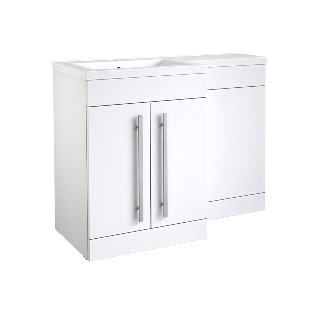 Kartell Matrix 600mm gloss white 2 door floor standing basin unit