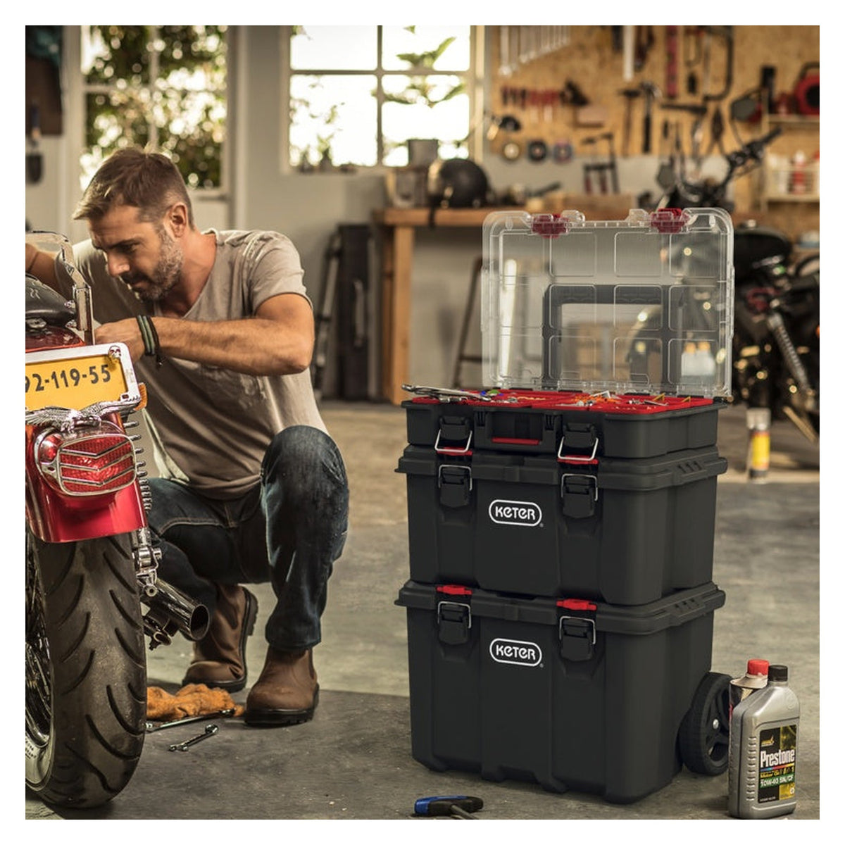 Keter Stack N Roll mobile storage system, view 4