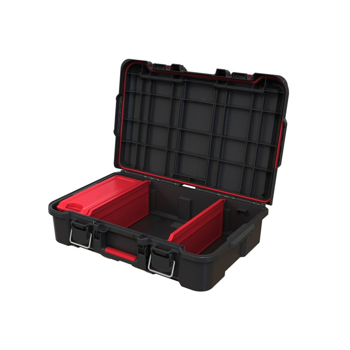 Keter Stack N Roll power tool case with metal latches, view 3
