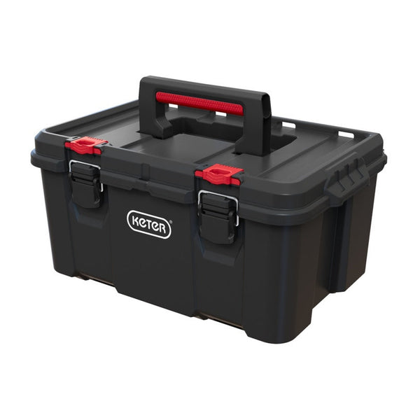 Keter Stack N Roll toolbox with transparent lid