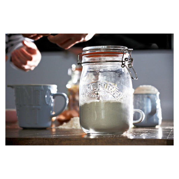 Kilner 1L round clip top glass jar