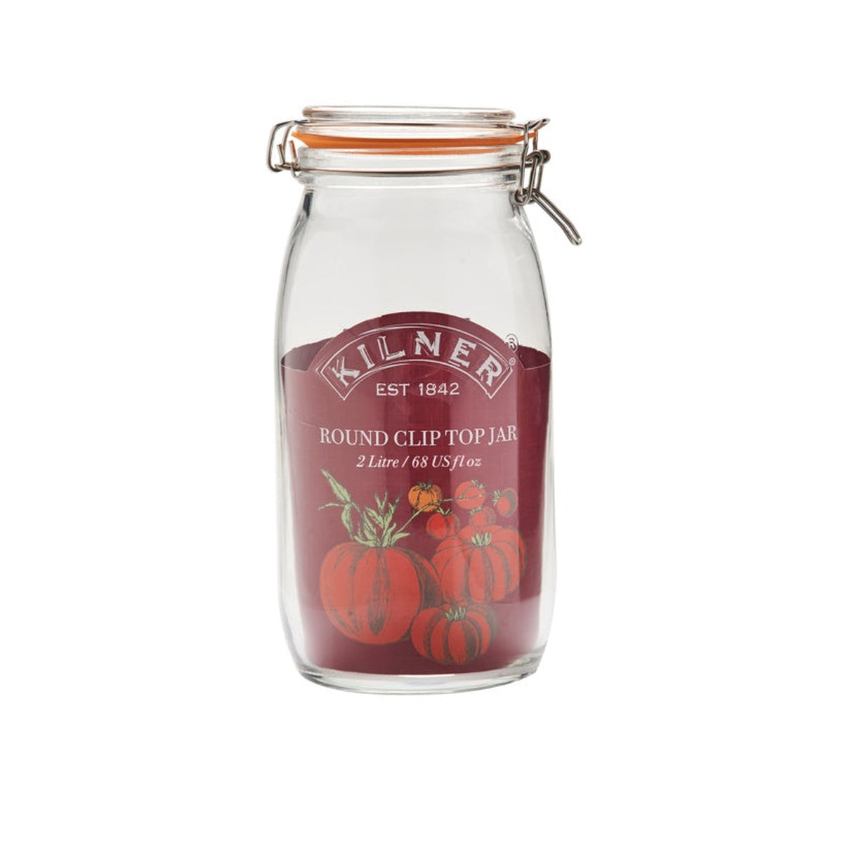 Kilner round clip top glass jar 2L, view 2