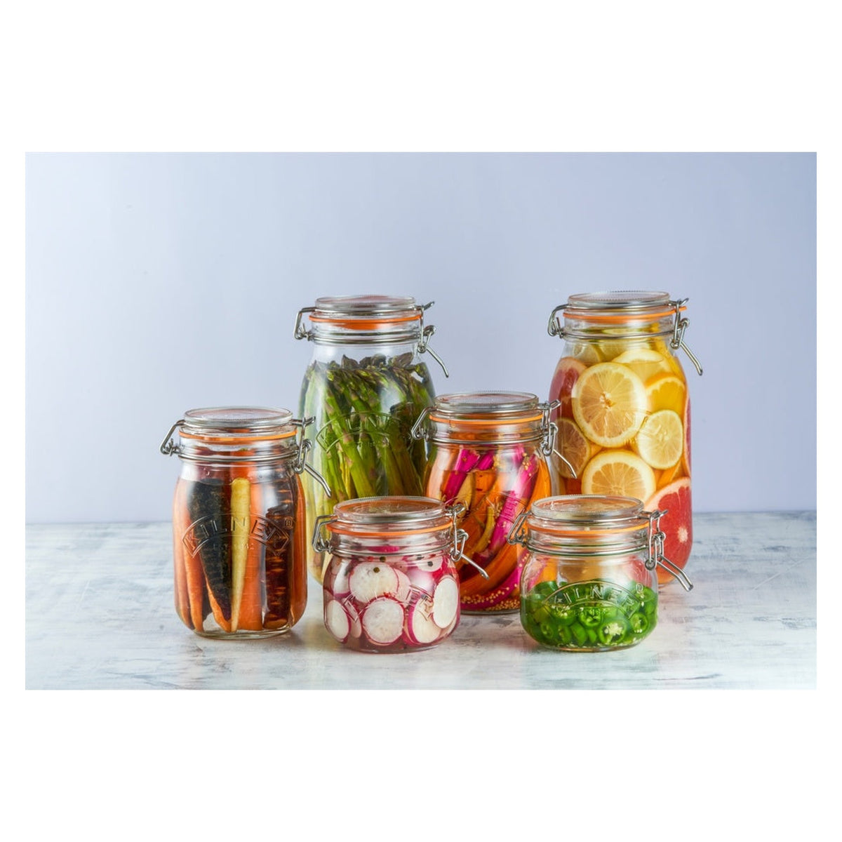 Kilner round clip top glass jars 2L, view 2