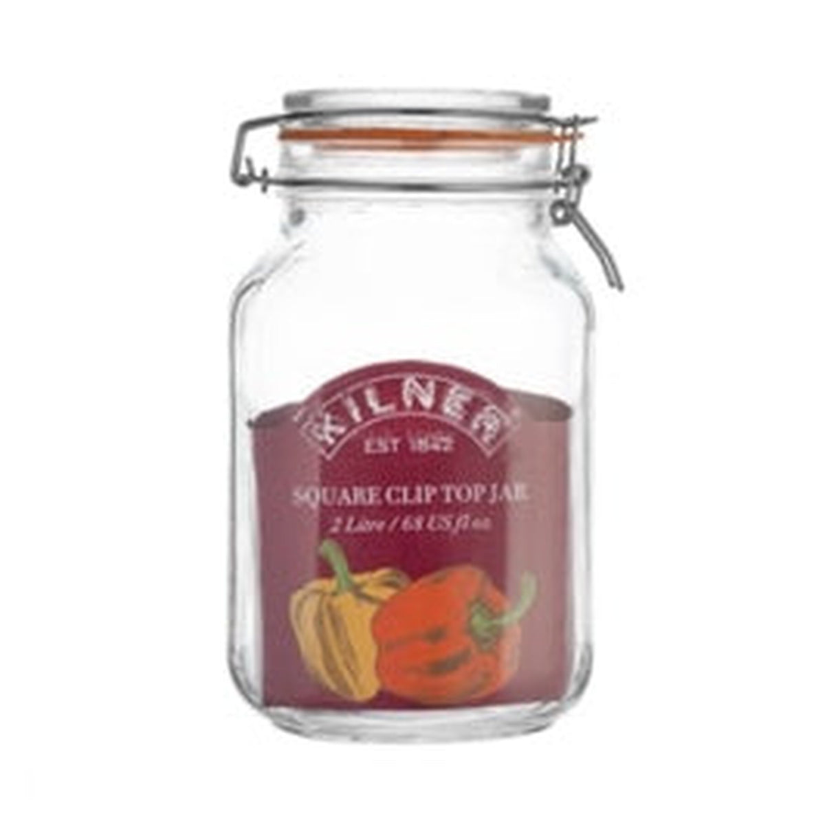 Kilner square clip top glass jar 2 litre, view 2