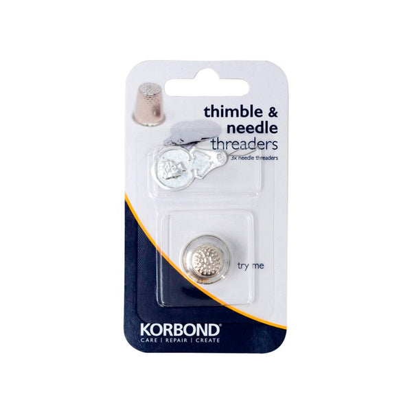 Korbond thimble and needle threaders, 4 piece